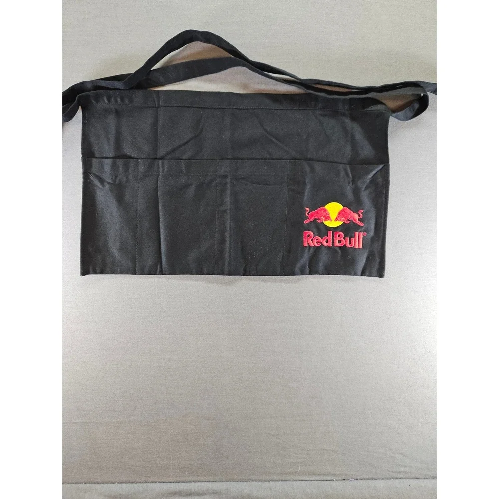 Red Bull Energy Drink Server Waist Apron Black 3 Pocket Bartender Barista Promo